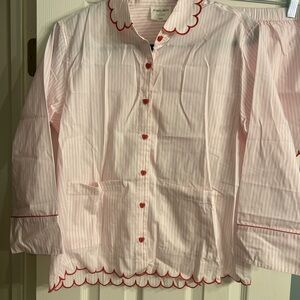 Charming Pink Striped Women's Pajama Set